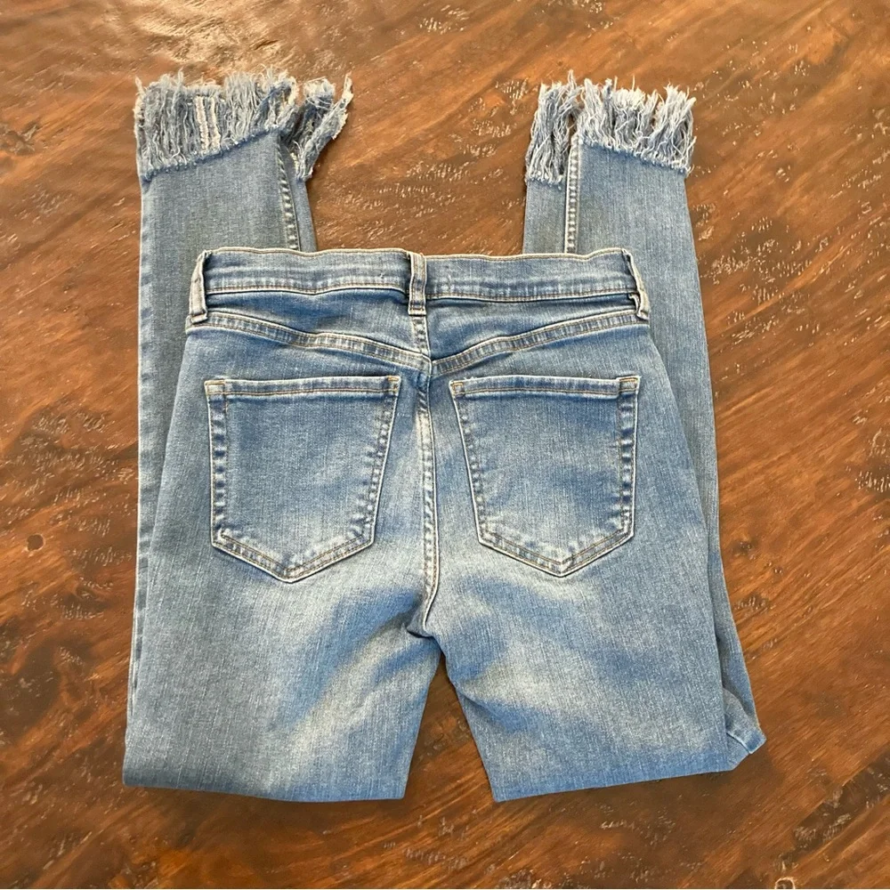 Free People Frayed Skinny Blue Jeans Denim Size 26 - Picture 5 of 11